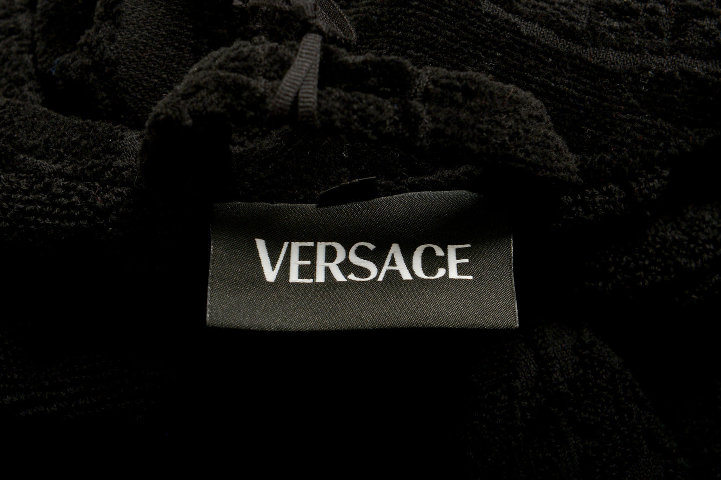Versace Black Medusa Logo 100% Cotton Belted Bathrobe Size L