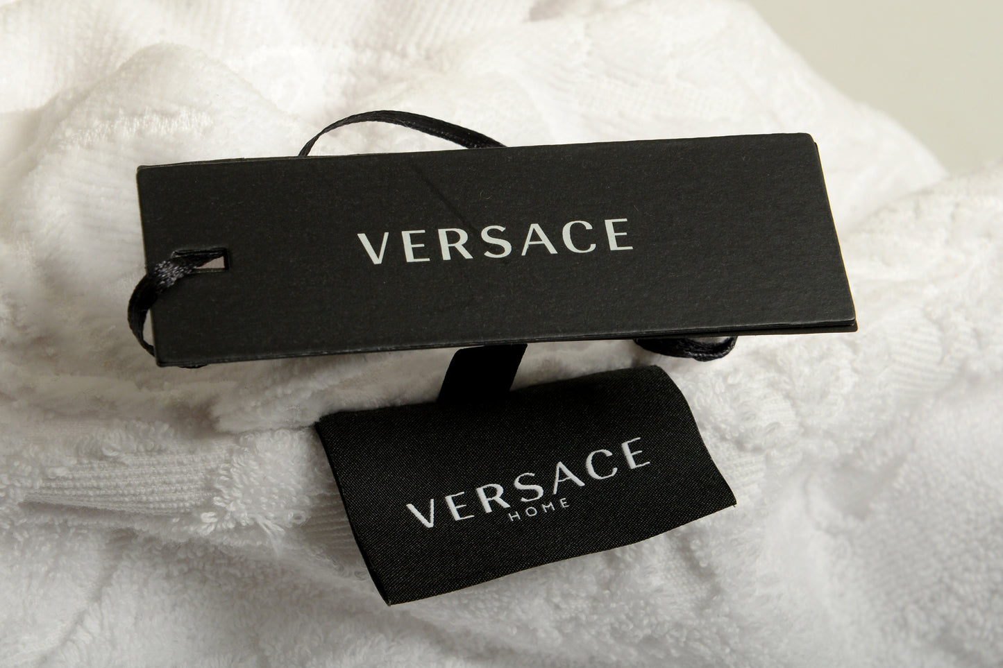 Versace White Medusa Logo 100% Cotton Belted Bathrobe Size S