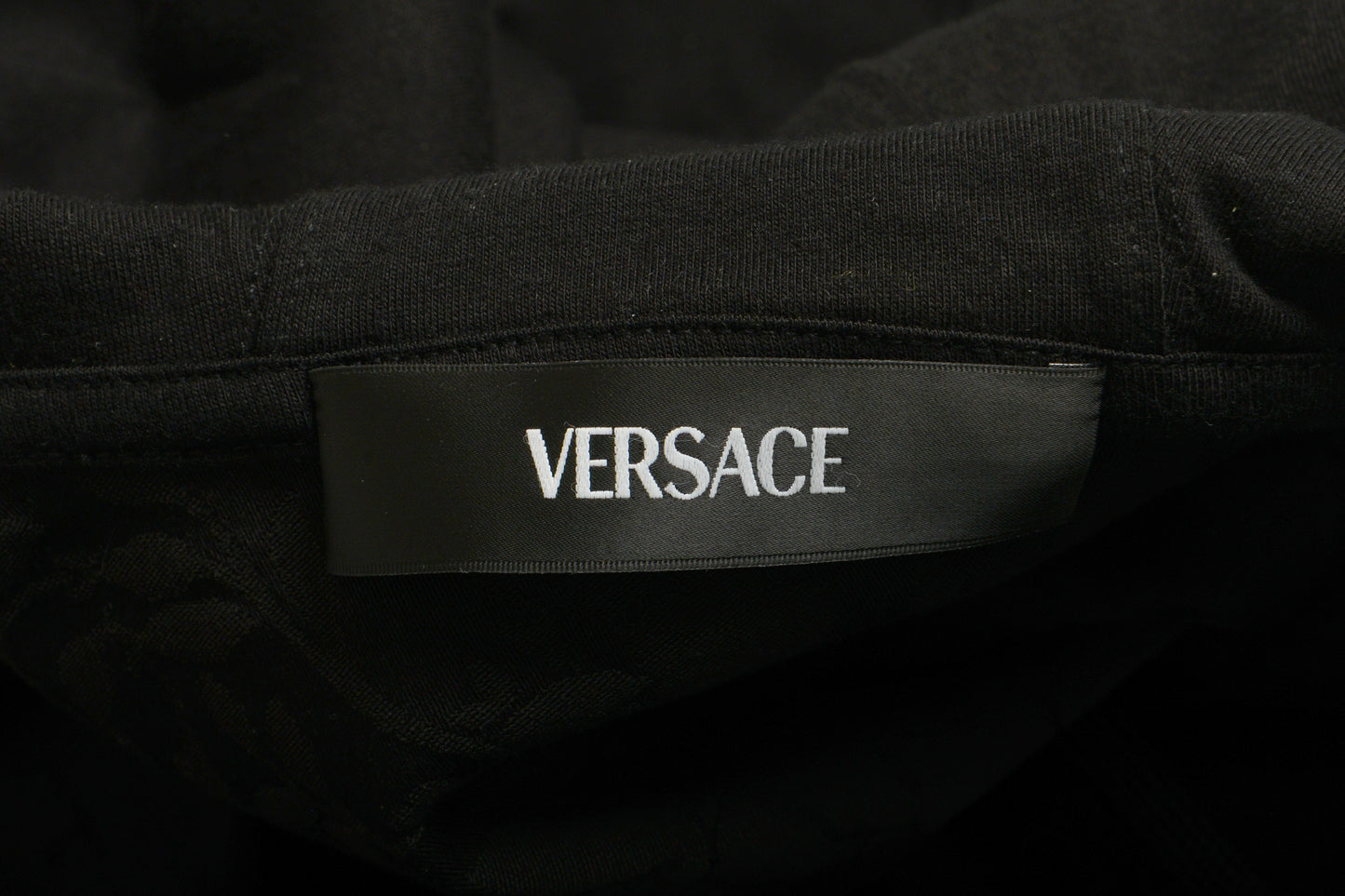 Versace Men's Black Hooded Full Zip Barocco Jacquard Light Jacket US 2XL IT 56