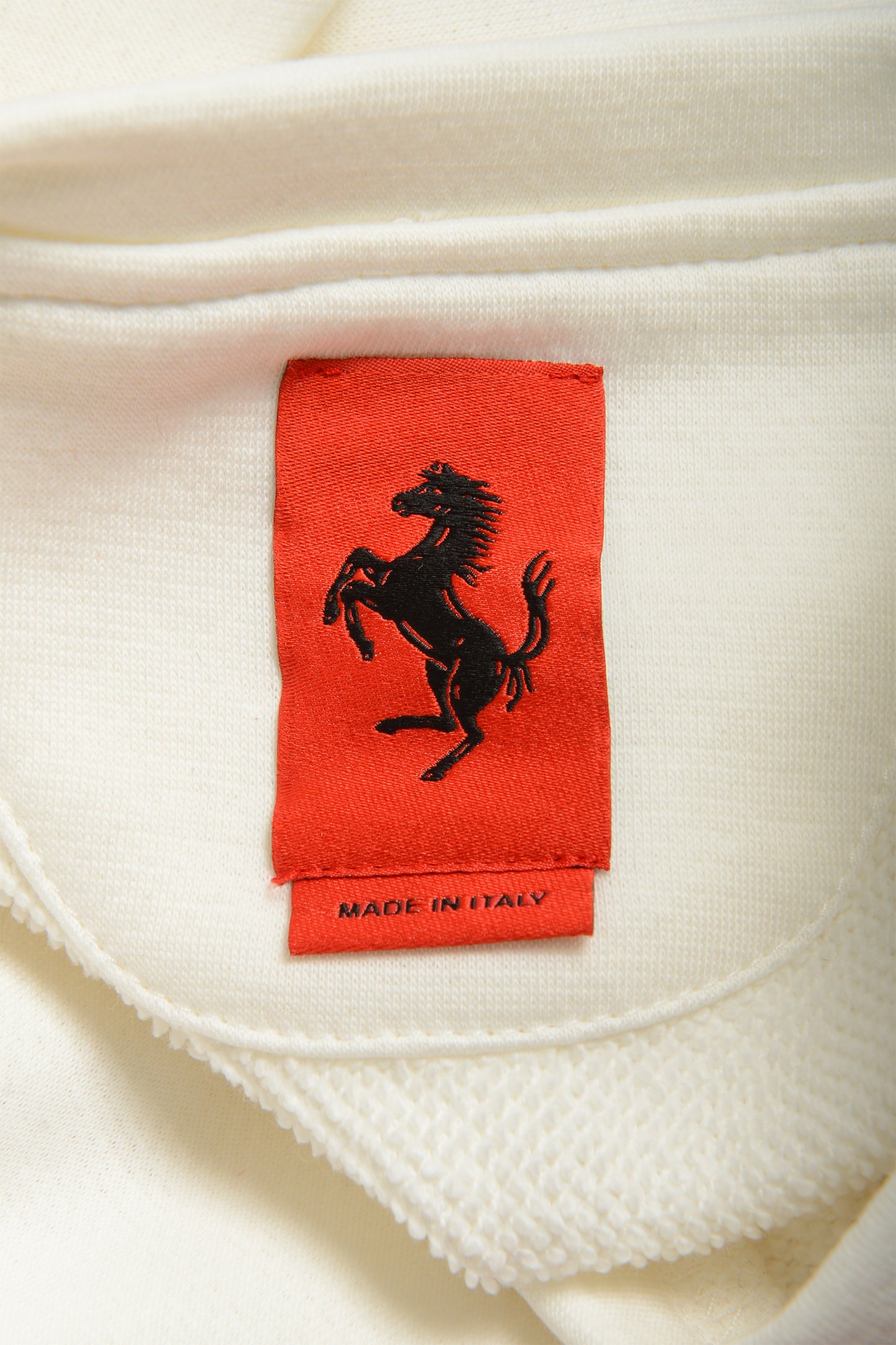 Scuderia Ferrari Men's White C-Neck Label Pocket Sweater Sweatshirt US 2XL IT 56