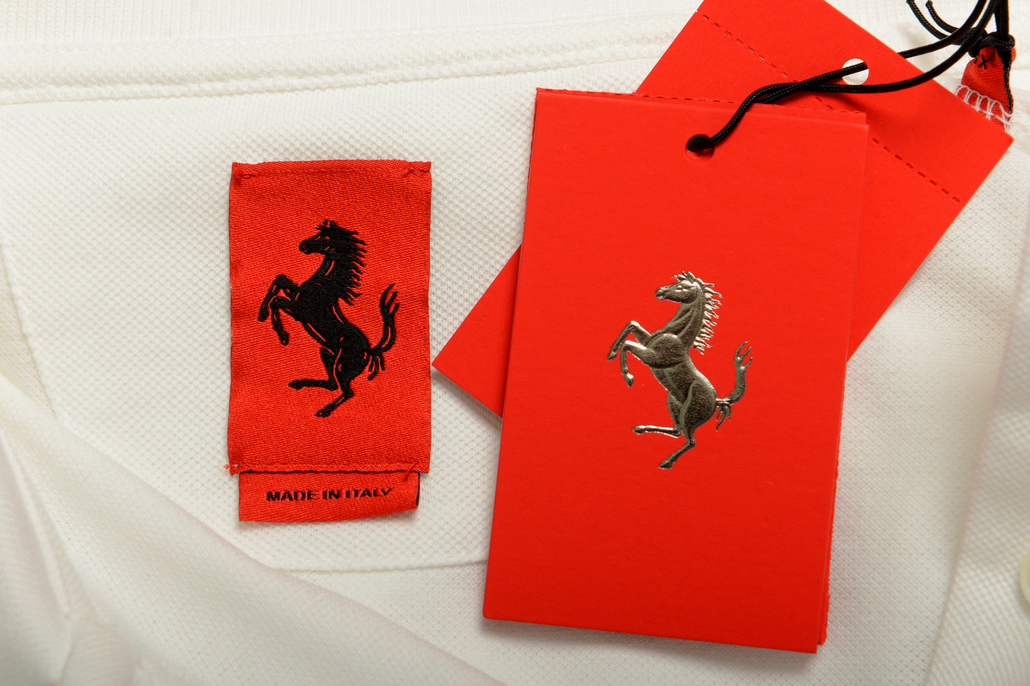Scuderia Ferrari Women's White Short Sleeve Piquet Polo Shirt US L IT 44