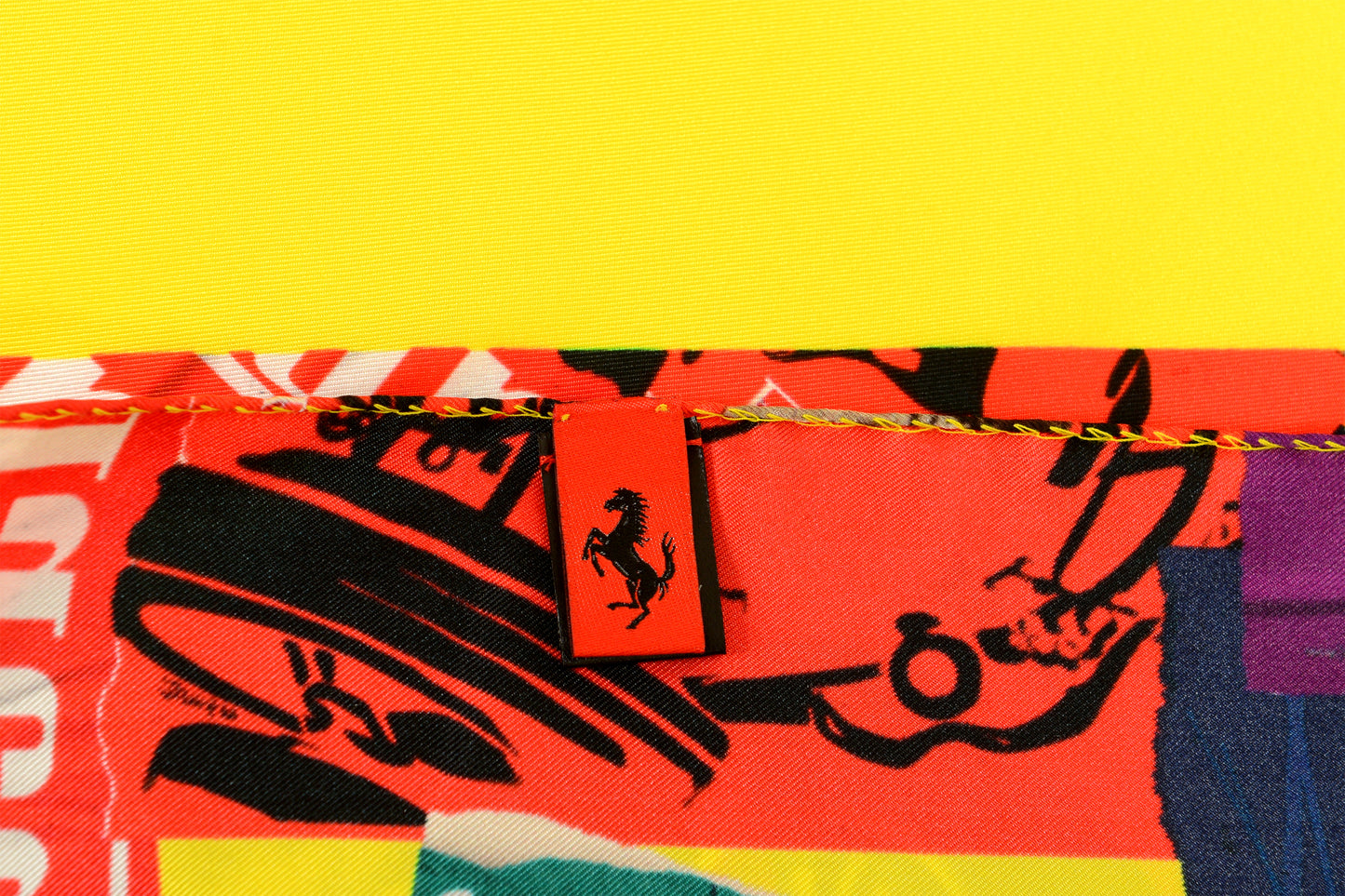 Scuderia Ferrari "Prints Extension Bandana" 100% Silk Square Scarf