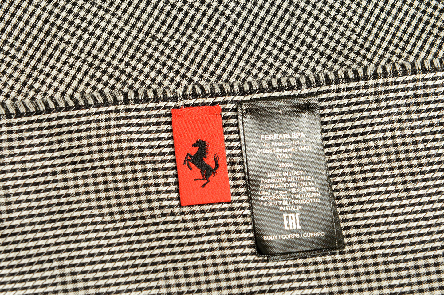 Scuderia Ferrari " Hide & Seek Prancing Horse" Silk Wool Cashmere Scarf
