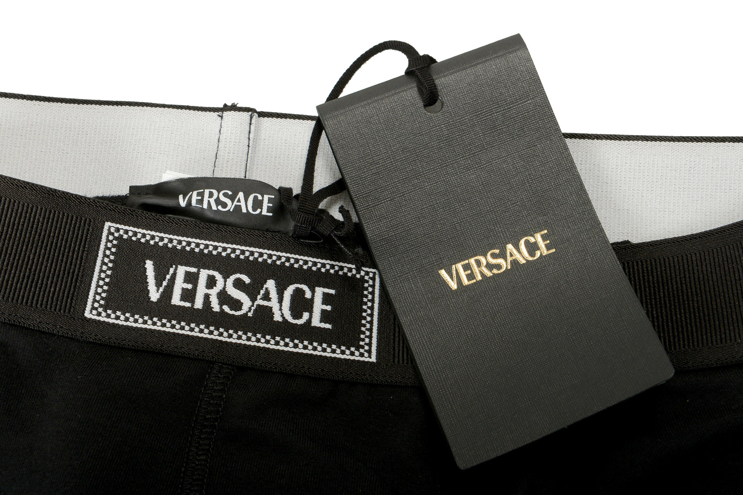 Versace Men's Black Logo Print Trunk Underwear Versace Sz 3 US XS IT 46