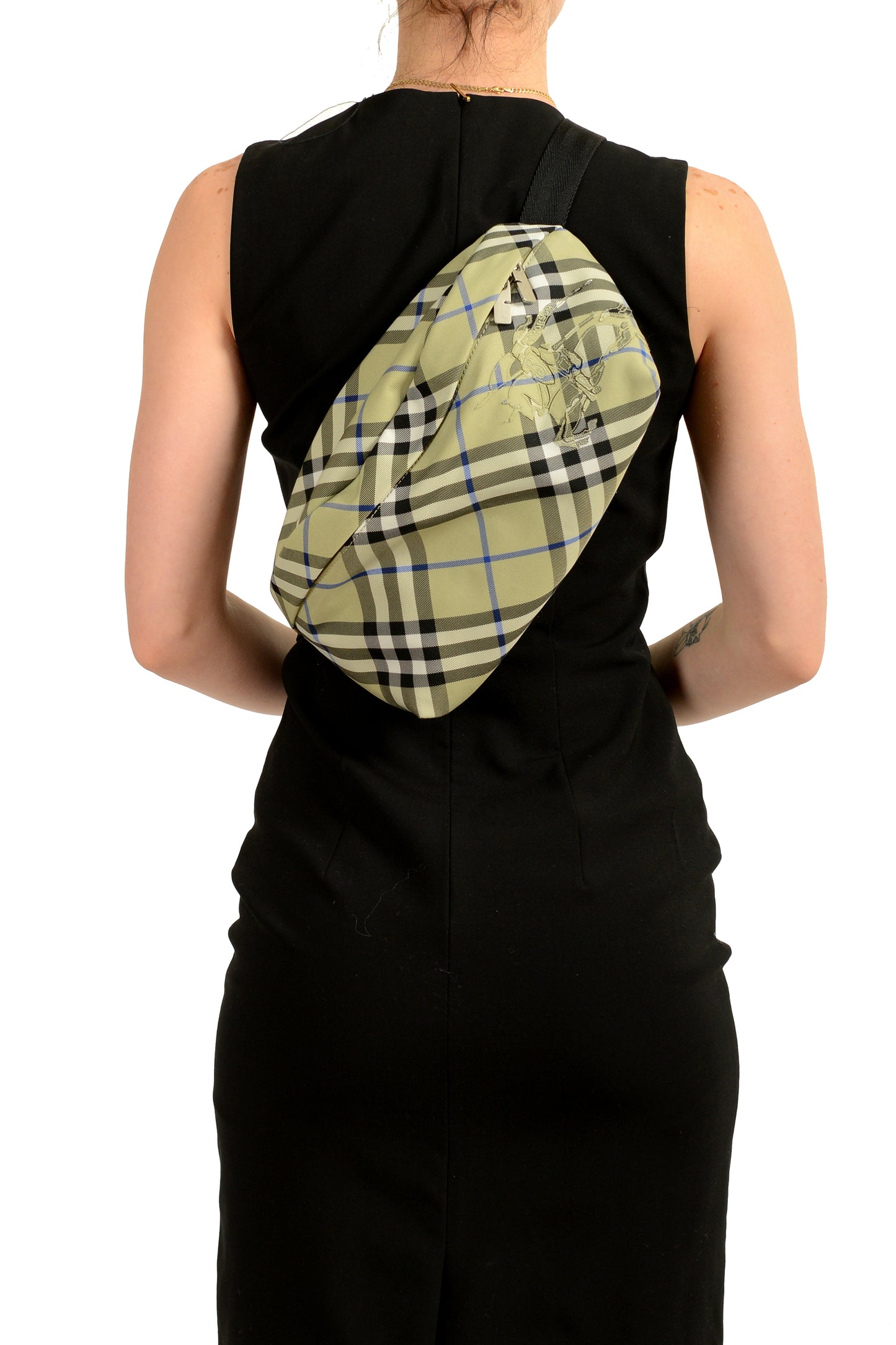 Burberry "Essential Belt Bag" Logo Embroidered Plaid Shoulder Fanny Belt Bag