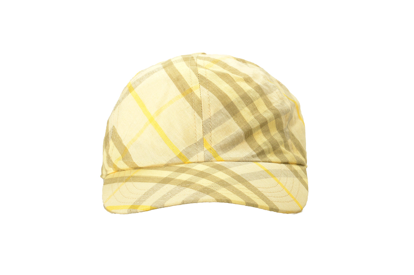 Burberry "Linen Check Baseball" Wheat IP Check Baseball Hat Size L