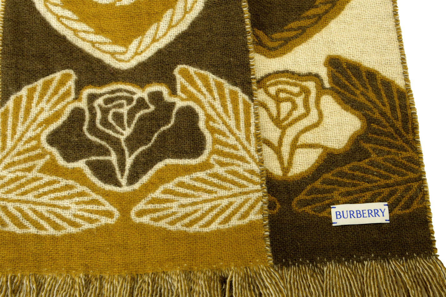 Burberry "MU B Shield Graphic Scf" Loch Wool Cashmere Scarf
