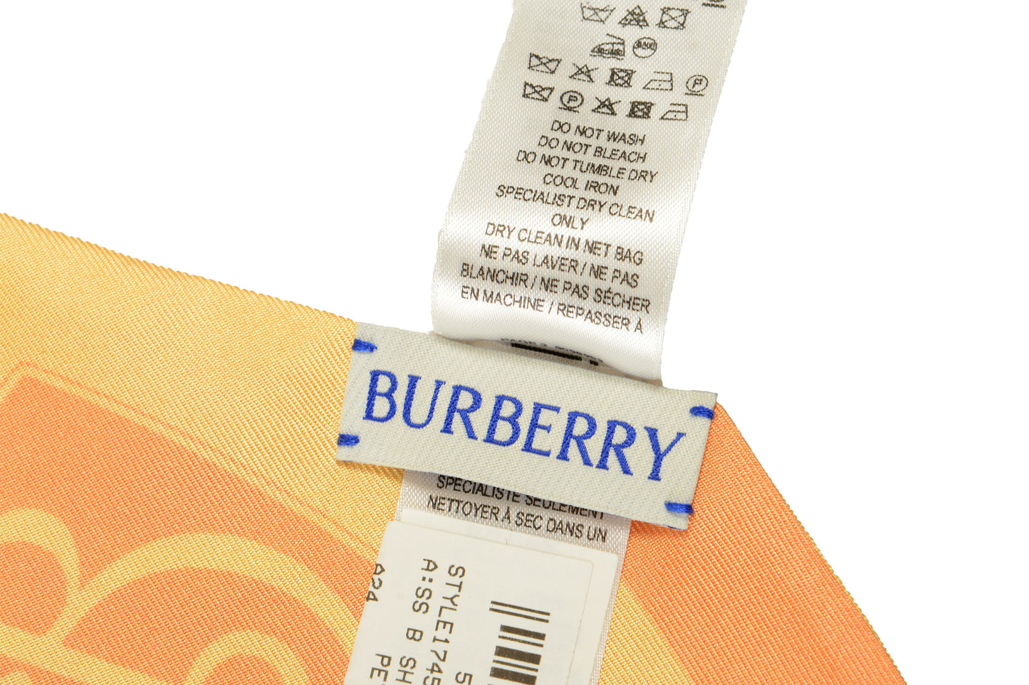 Burberry "SS B Shield Skinny Silk" Petal 100% Silk Neck Scarf