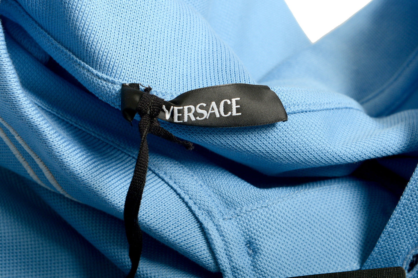 Versace Men's Blue Medusa Logo Embroidery Short Sleeve Polo Shirt US S IT 48