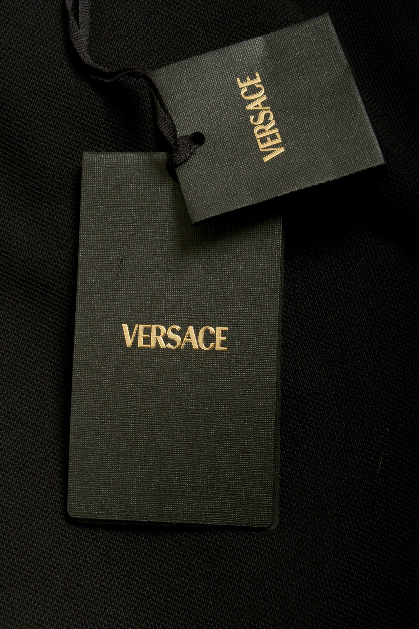 Versace Men's Black Logo Embroidery Short Sleeve Polo Shirt US XL IT 54