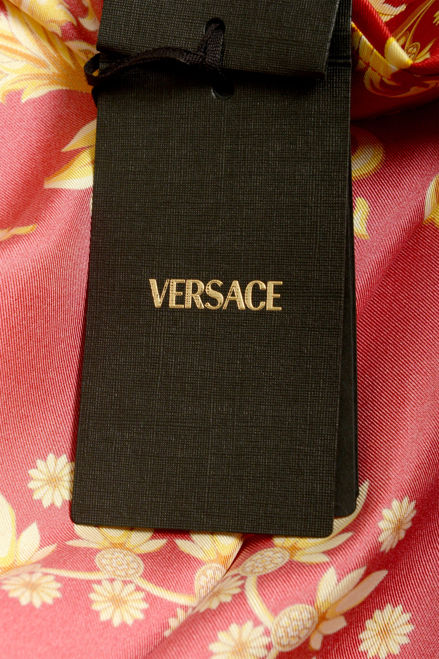 Versace Men's Signature Print 100% Silk Long Sleeve Shirt US XL IT 54