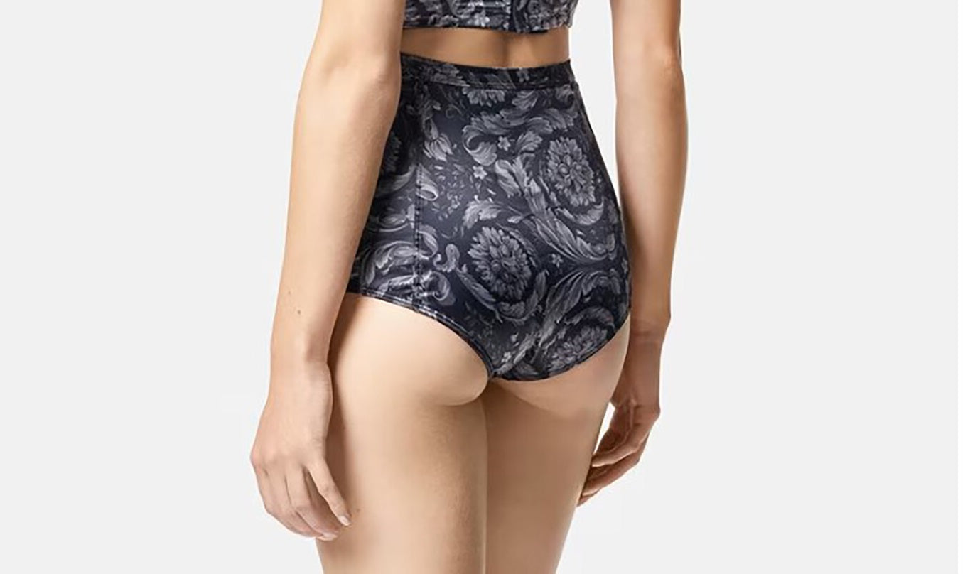 Versace Women's "High Waist Barocco" Stretch Panties Versace sz 5 US XL IT 46