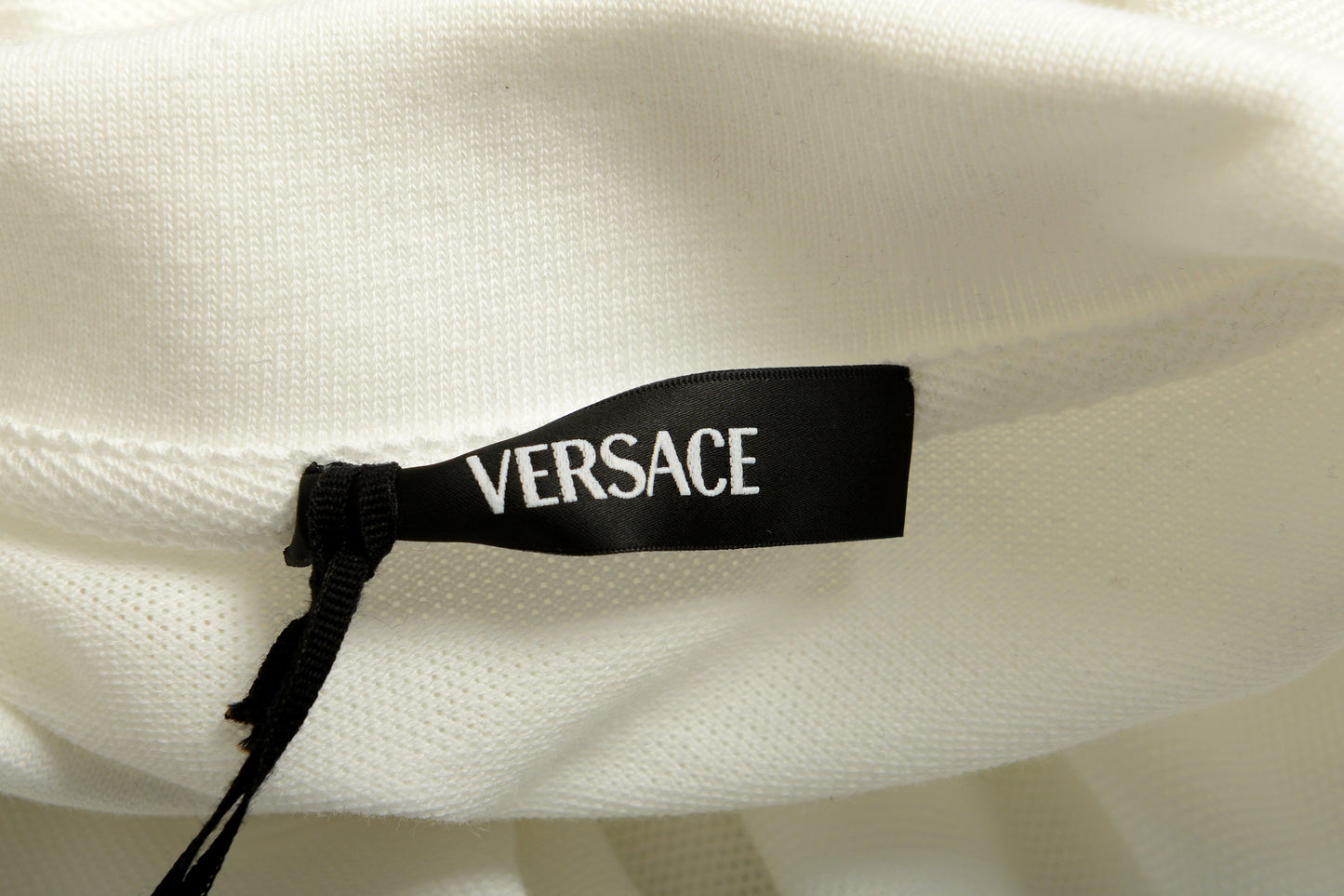 Versace Men's Gold Embroidery White Short Sleeve Polo Shirt US XL IT 54
