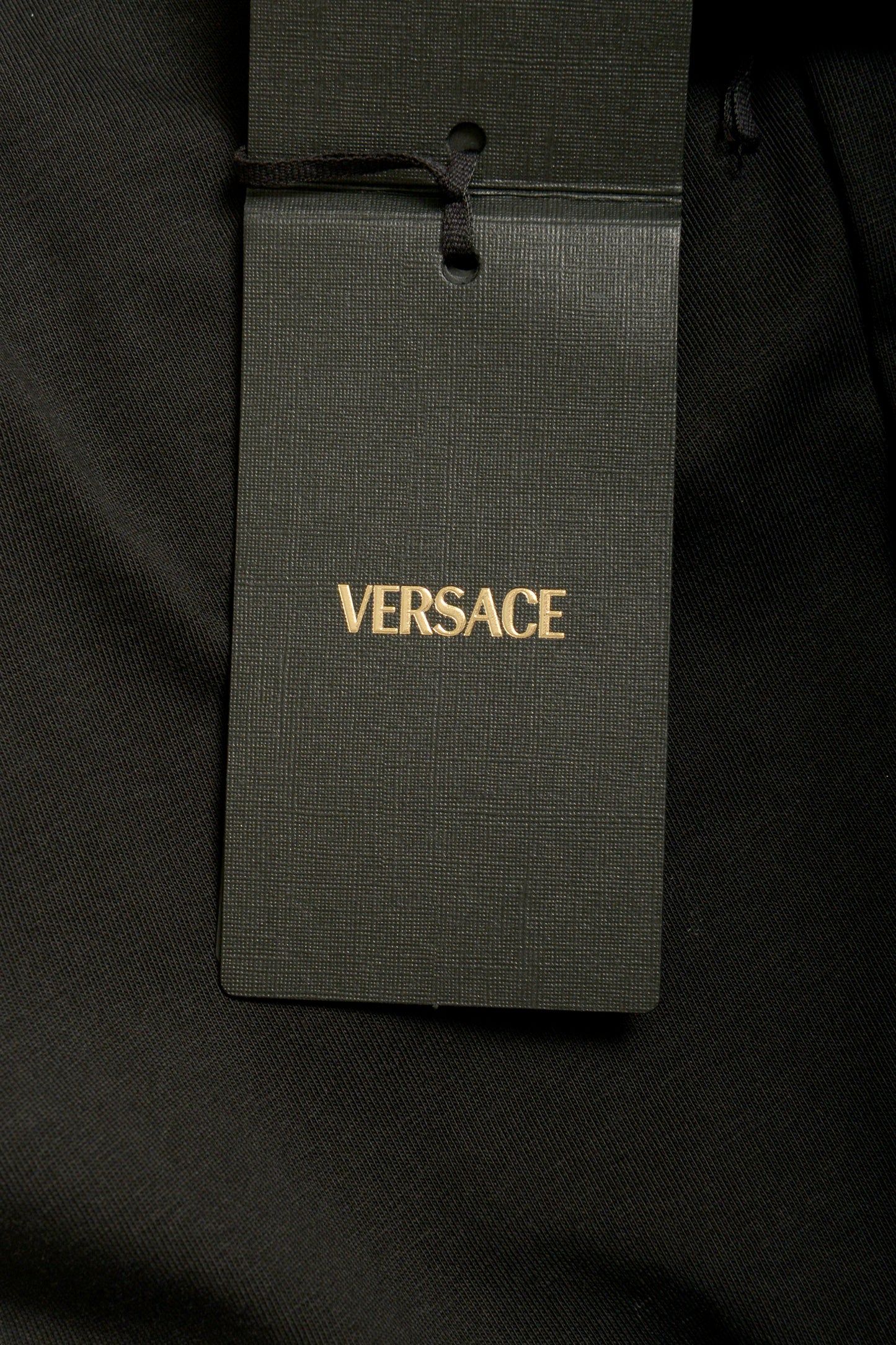 Versace Men's Black Logo Print Crewneck Short Sleeve T-Shirt US M IT 50