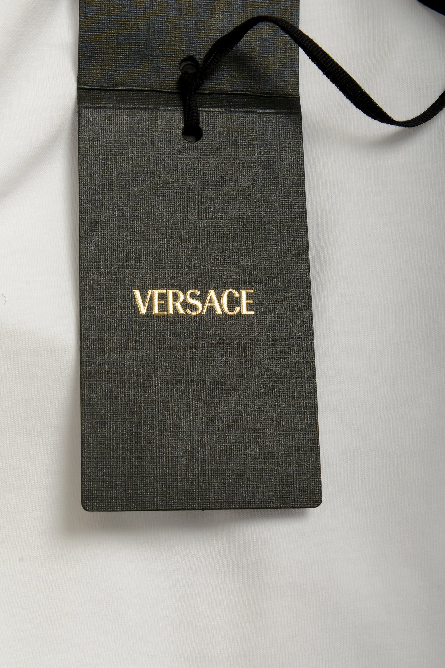 Versace Men's White Black Medusa Embroidery Short Sleeve T-Shirt US L IT 52