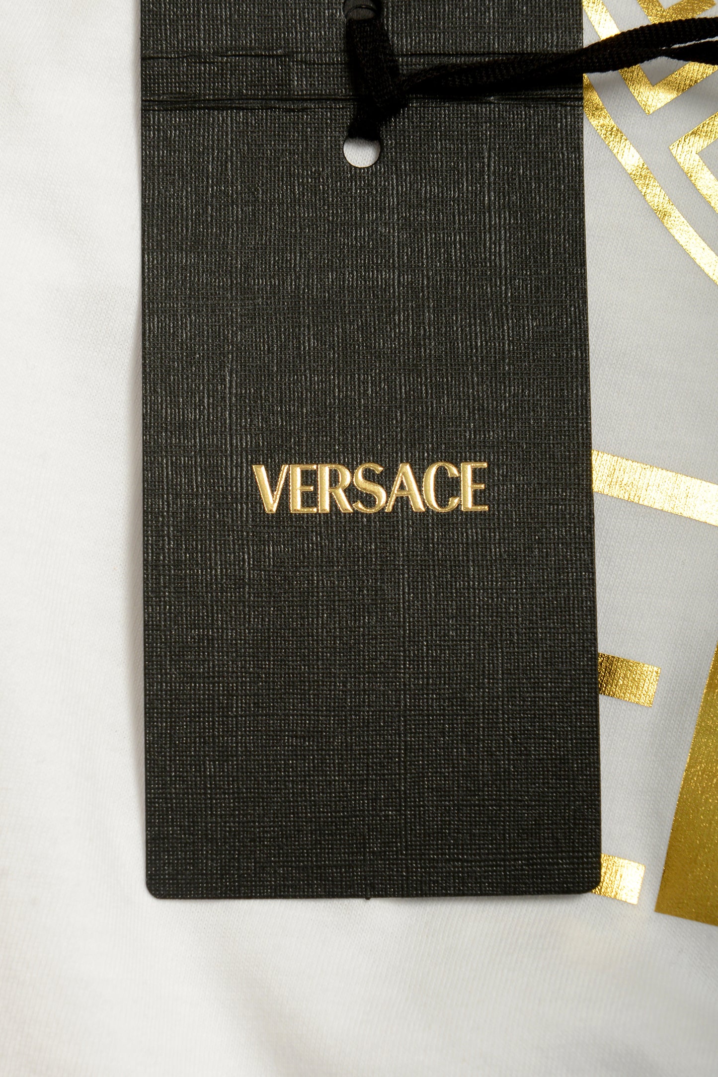 Versace Men's Gold Medusa Print White Short Sleeve Crewneck T-Shirt US L IT 52