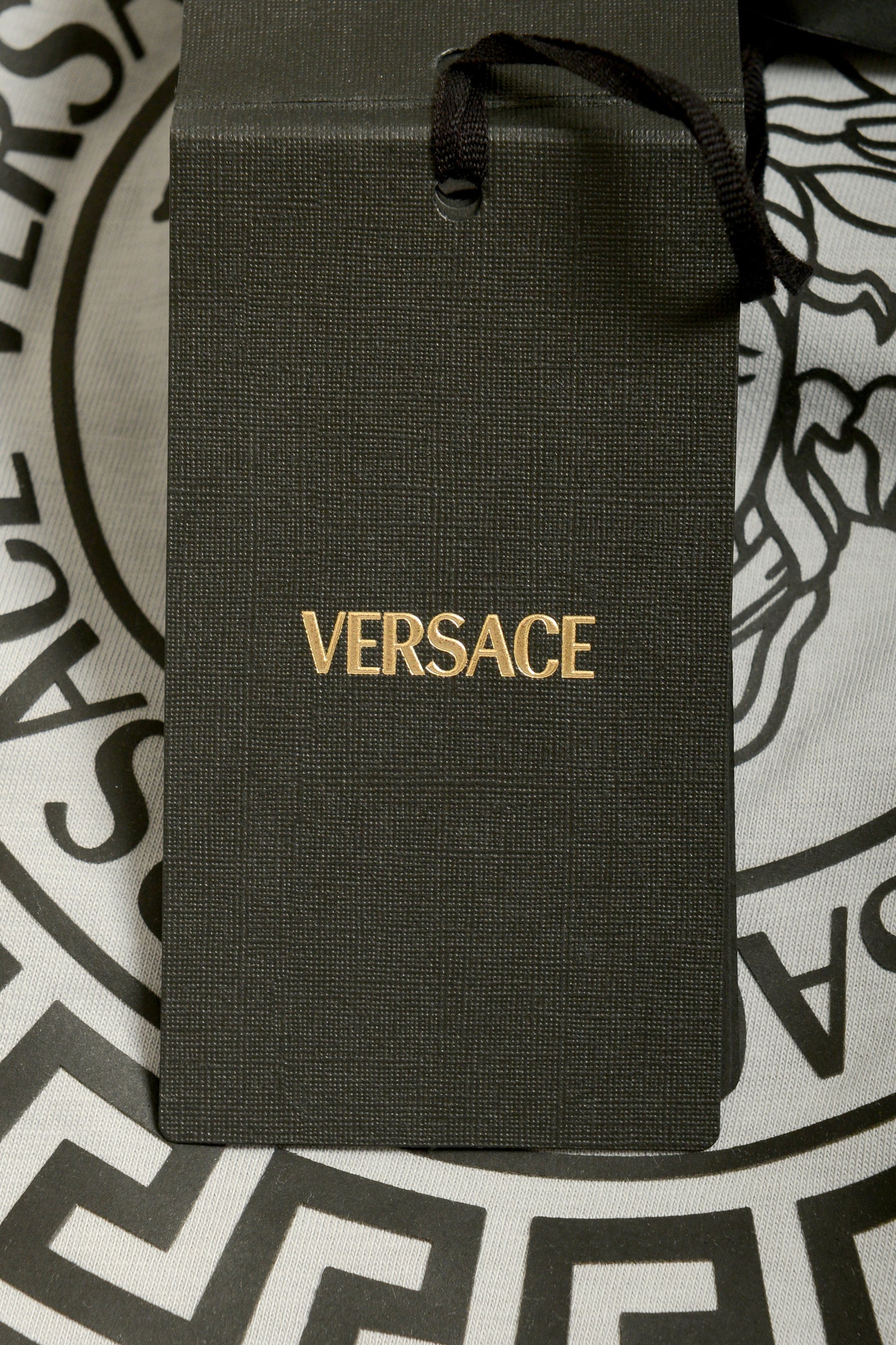 Versace Men's Gray Logo Print Crewneck Short Sleeve T-Shirt US XL IT 54