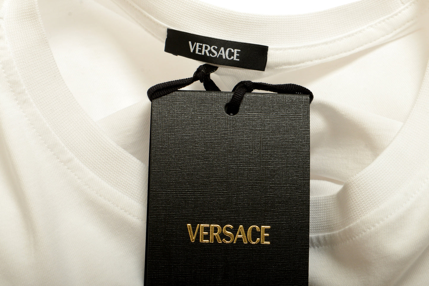Versace Women's White & Gold Medusa Head Logo Crewneck T-Shirt US M IT 42