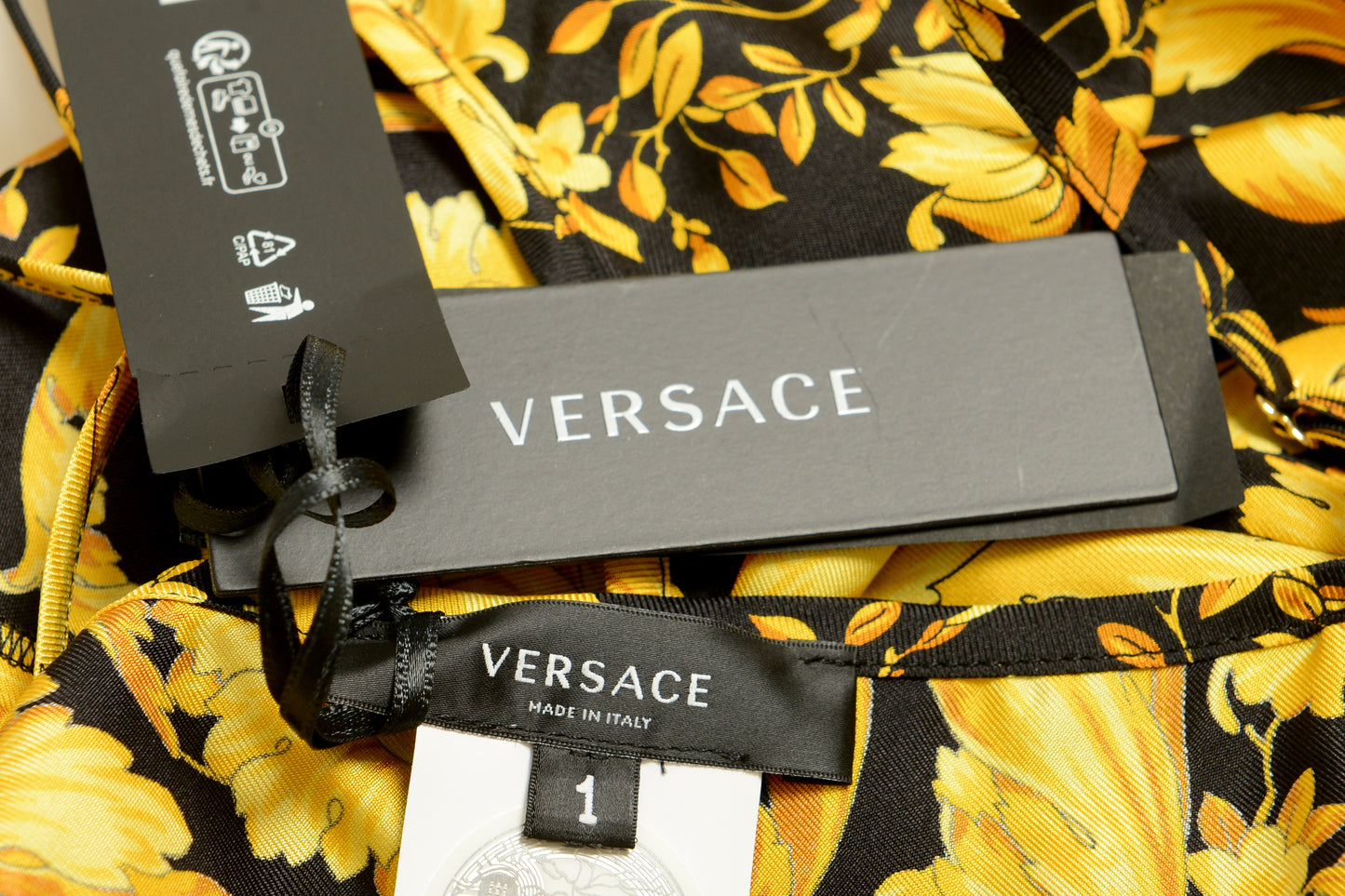 Versace Women's Barocco Print Top Silk Underwear Blouse Versace Sz 1 US XS IT 38