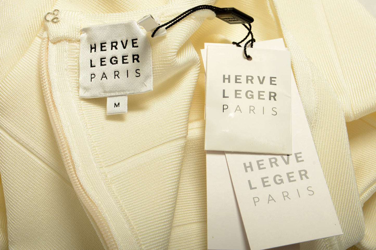 Herve Leger Women's White Long Sleeve Stretch Bodycone Dress US M IT 42