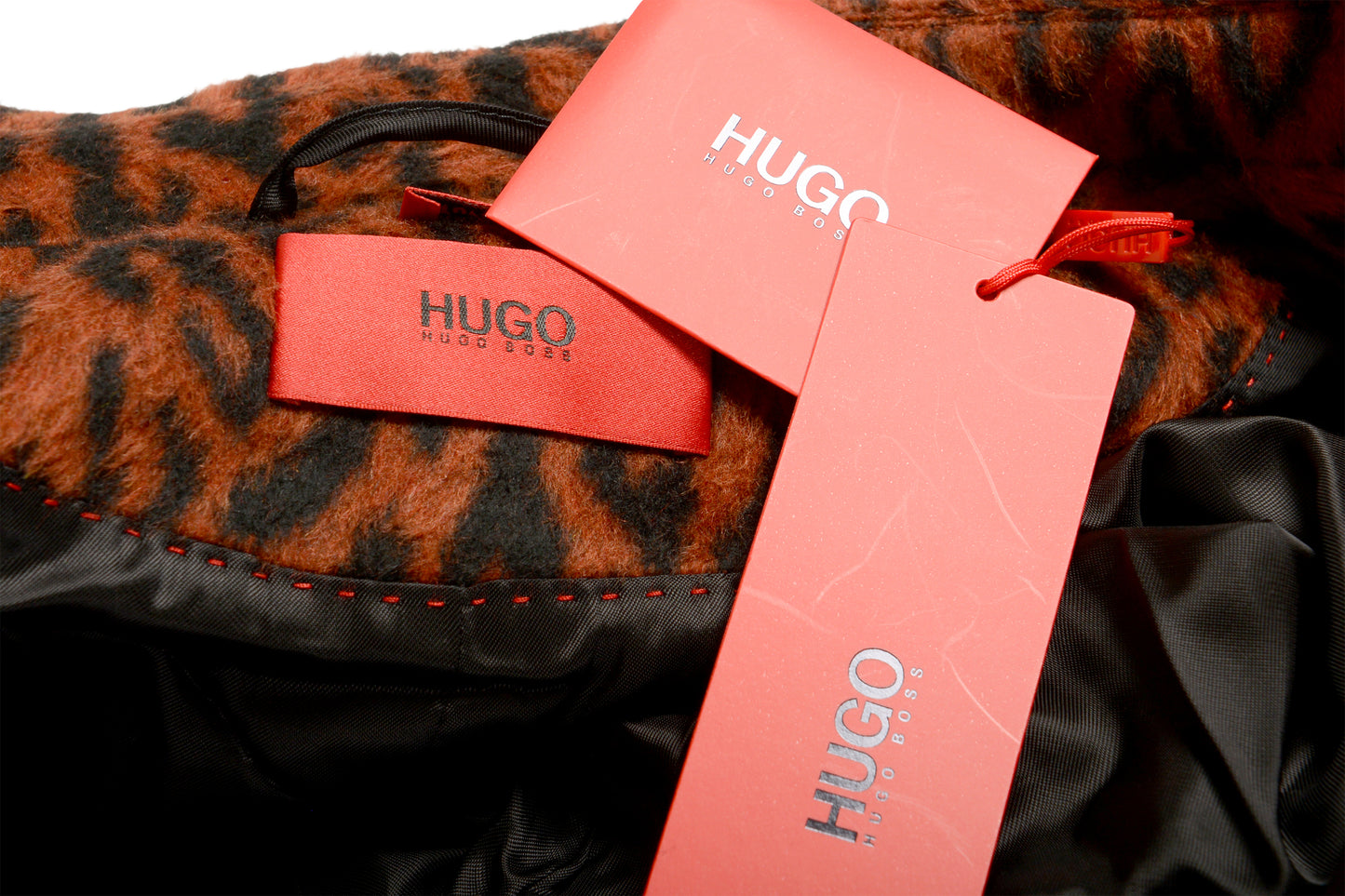 Hugo Boss Women's "Marca" Animal Print Double Breasted Coat US 6 IT 42
