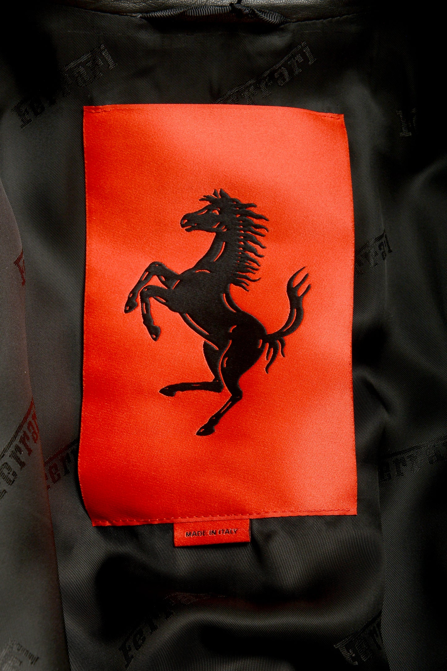 Scuderia Ferrari Men's Black Leather Two Button Blazer Jacket US M IT 50