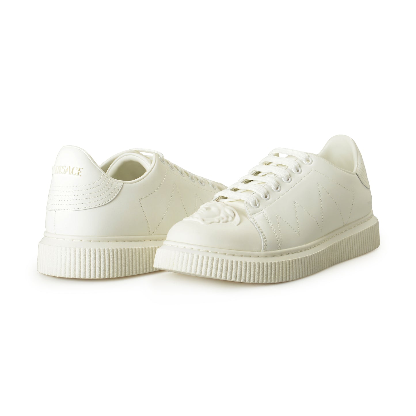 Versace Men's Large Medusa Logo White 100% Leather Sneakers Shoes US 8 IT 41