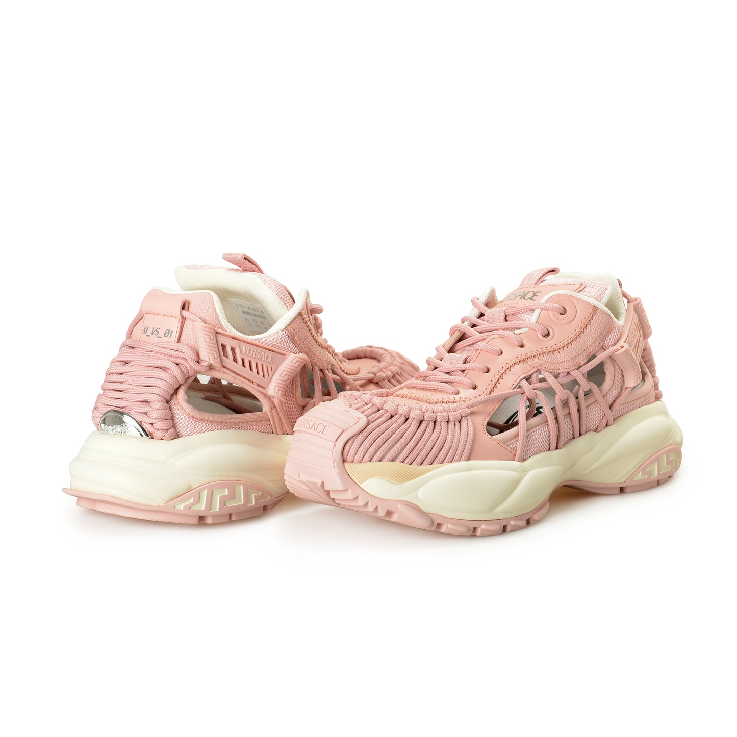 Versace Women's Pink MERCURY M_VS_01 Leather Sneakers Shoes US 7 IT 37