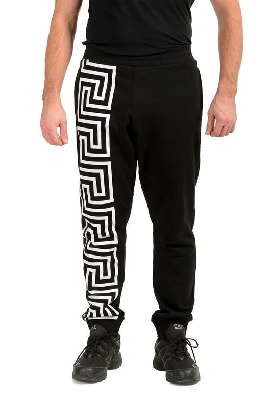 Versace Men's Black Mitchel Fit Greeca Print Sweat Pants US L IT 52