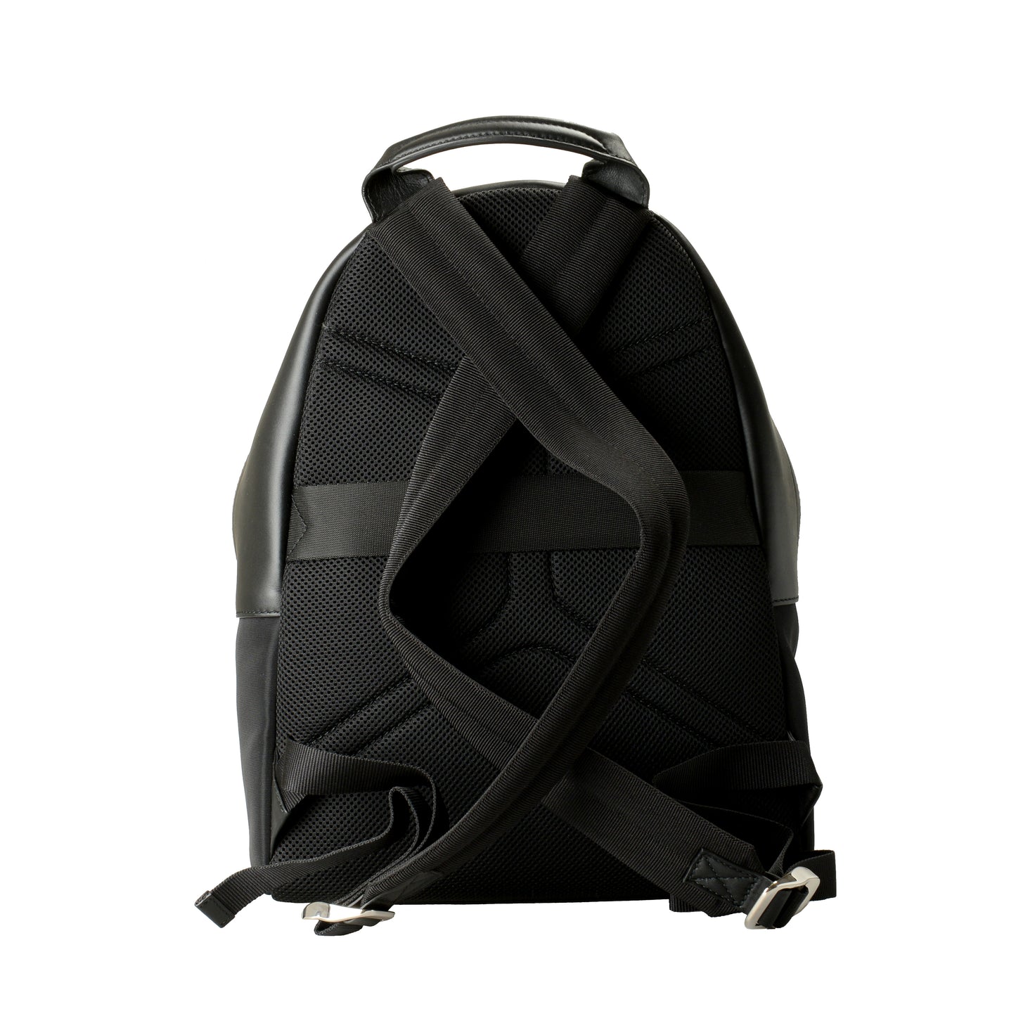 Salvatore Ferragamo Unisex Black Leather & Canvas Logo Print Backpack