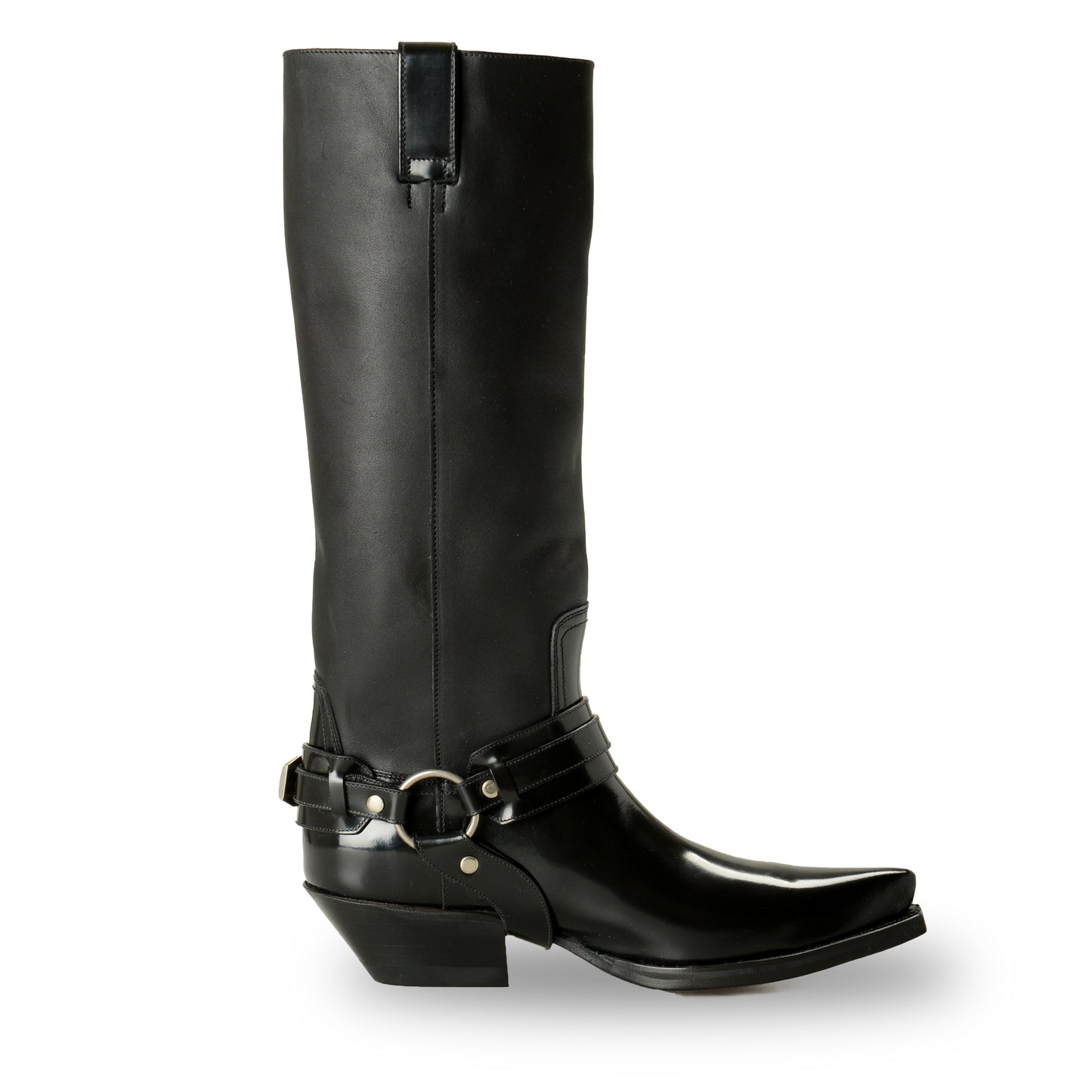 Versace Women's Leather Silver Medusa Heeled Cowgirl Boots Shoes US 6.5 IT 36.5