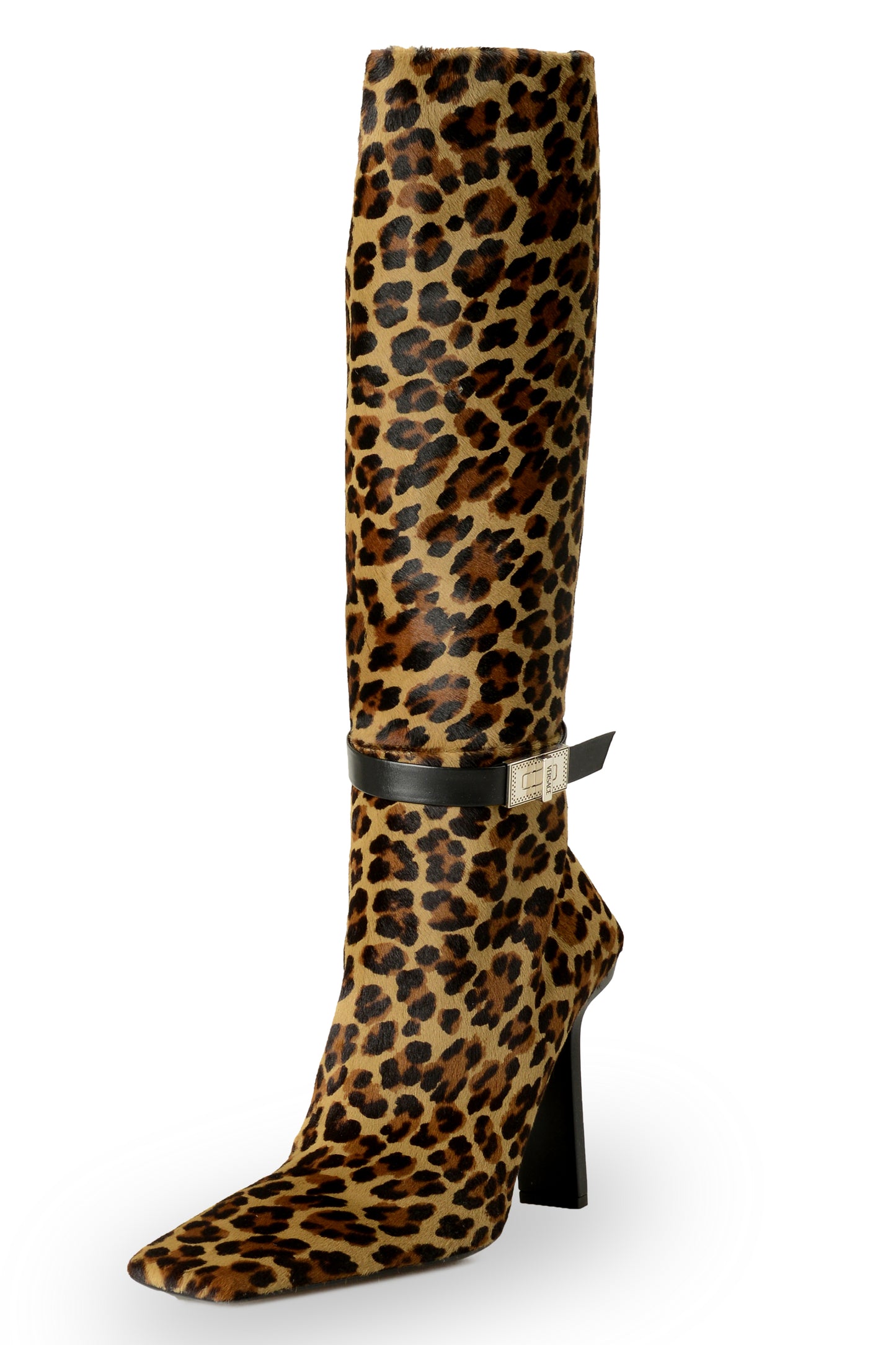 Versace Women's Pony Hair Leather High Heel Boots Shoes US 11 IT 41