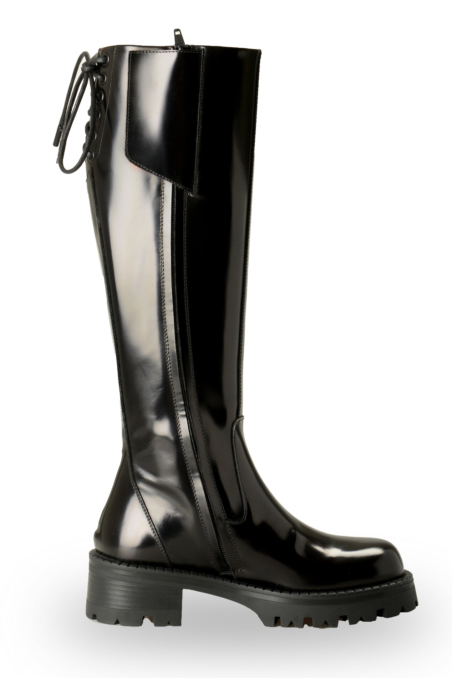Versace Women's 100% Polished Leather Gold Medusa Boots Shoes US 5 IT 35