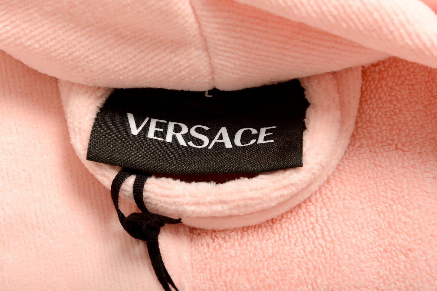 Versace Pink Medusa Logo 100% Cotton Belted Bathrobe Size M