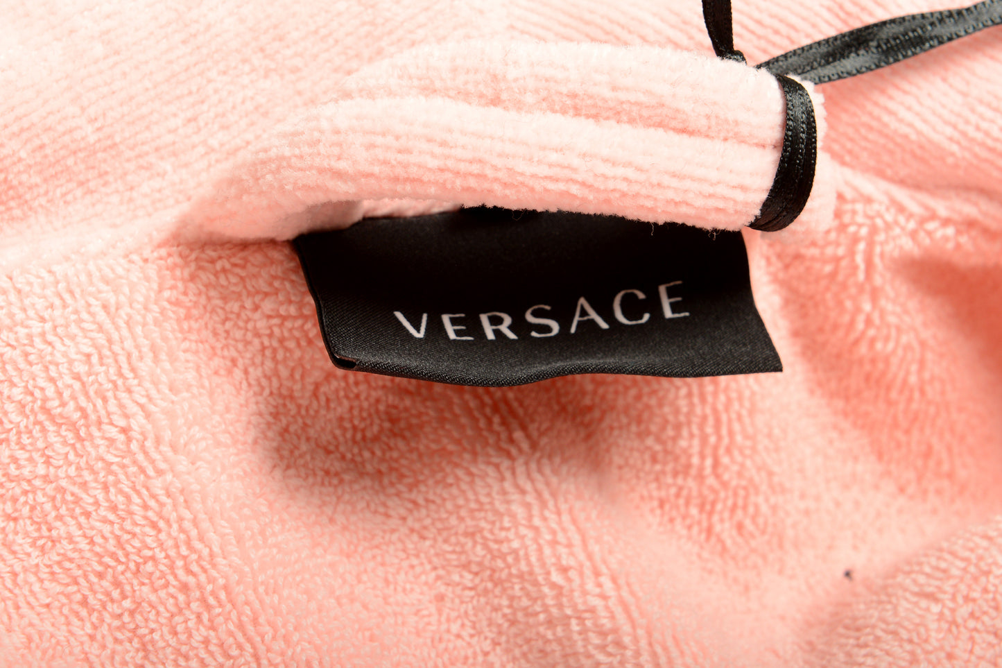 Versace Pink Medusa Logo 100% Cotton Belted Bathrobe Size M