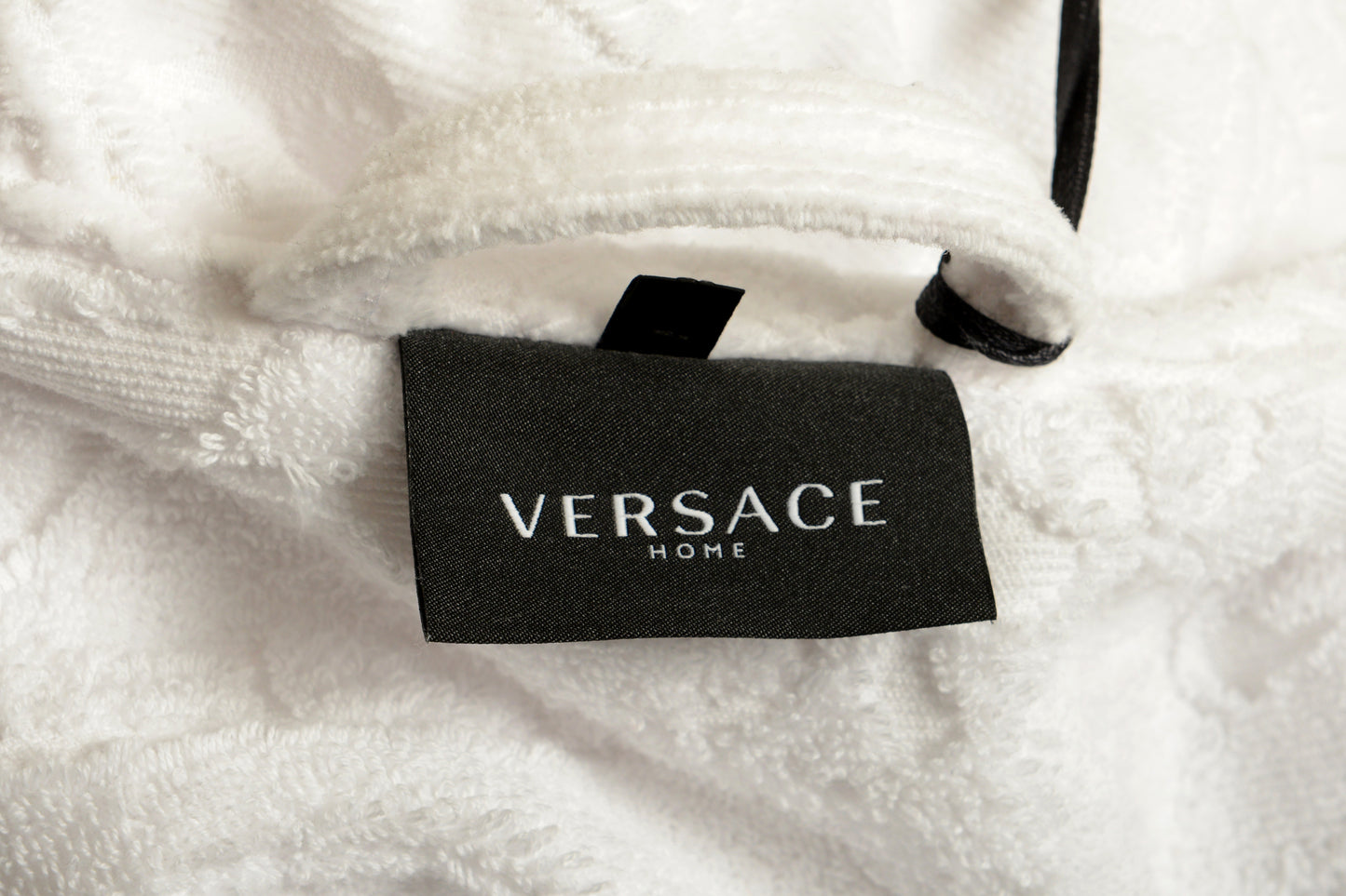 Versace White Medusa Logo 100% Cotton Belted Bathrobe Size S