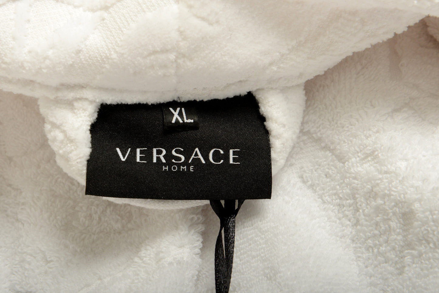 Versace White Medusa Logo 100% Cotton Belted Bathrobe Size S