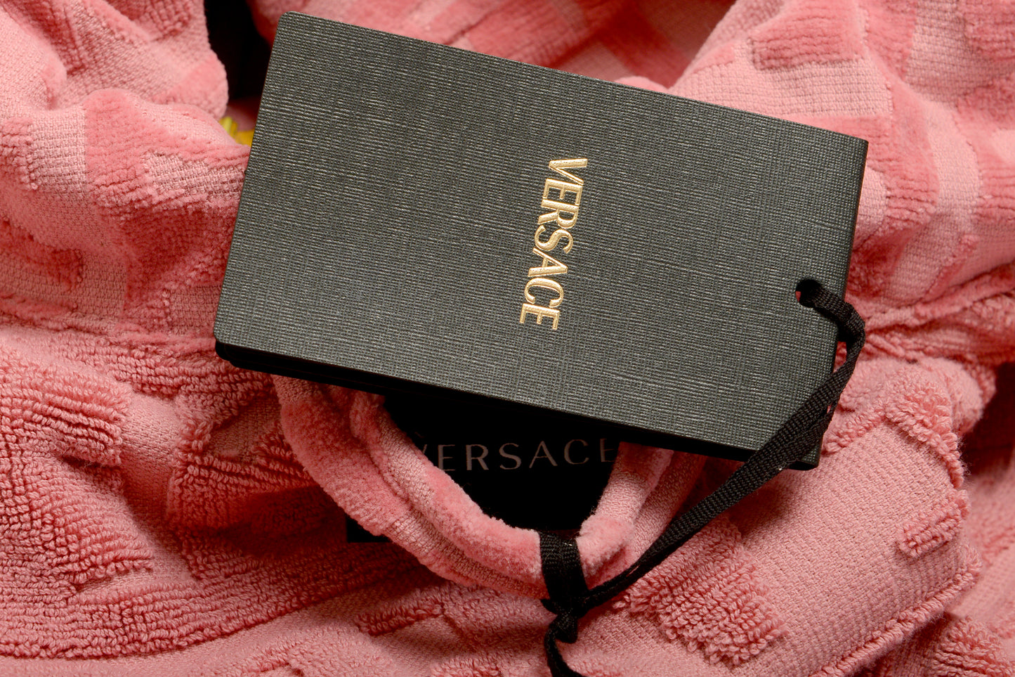 Versace Strawberry Jam "I Heart Baroque" 100% Cotton Belted Bathrobe Size L