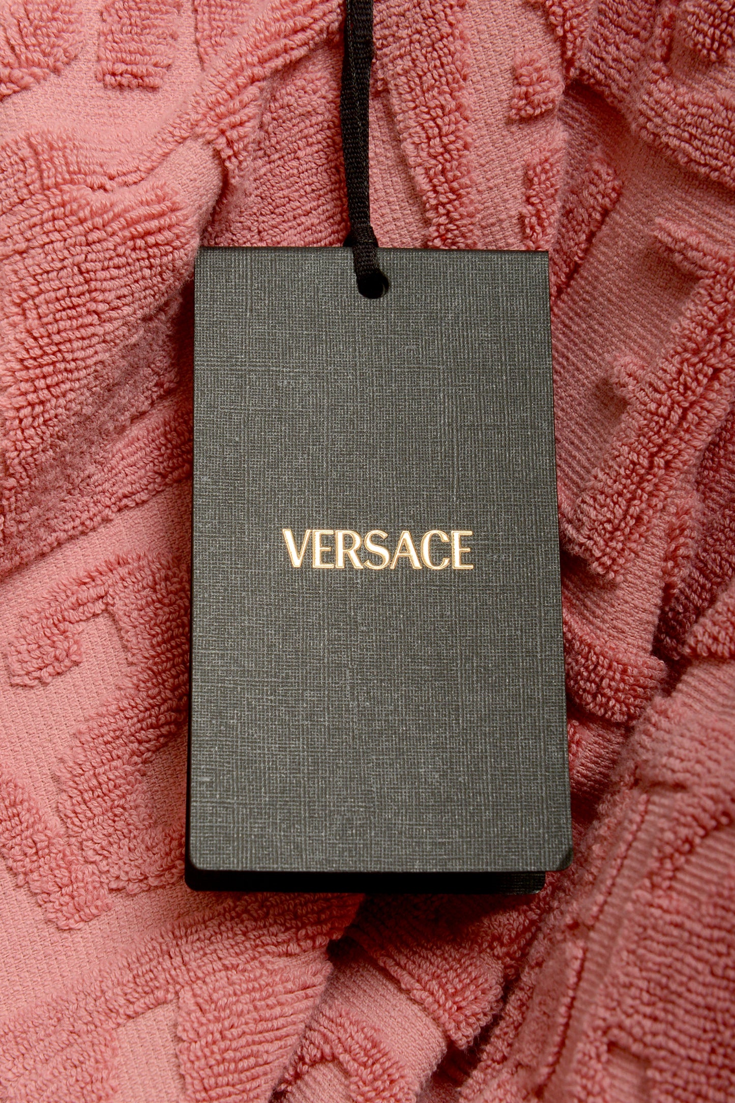 Versace Strawberry Jam "I Heart Baroque" 100% Cotton Belted Bathrobe Size L