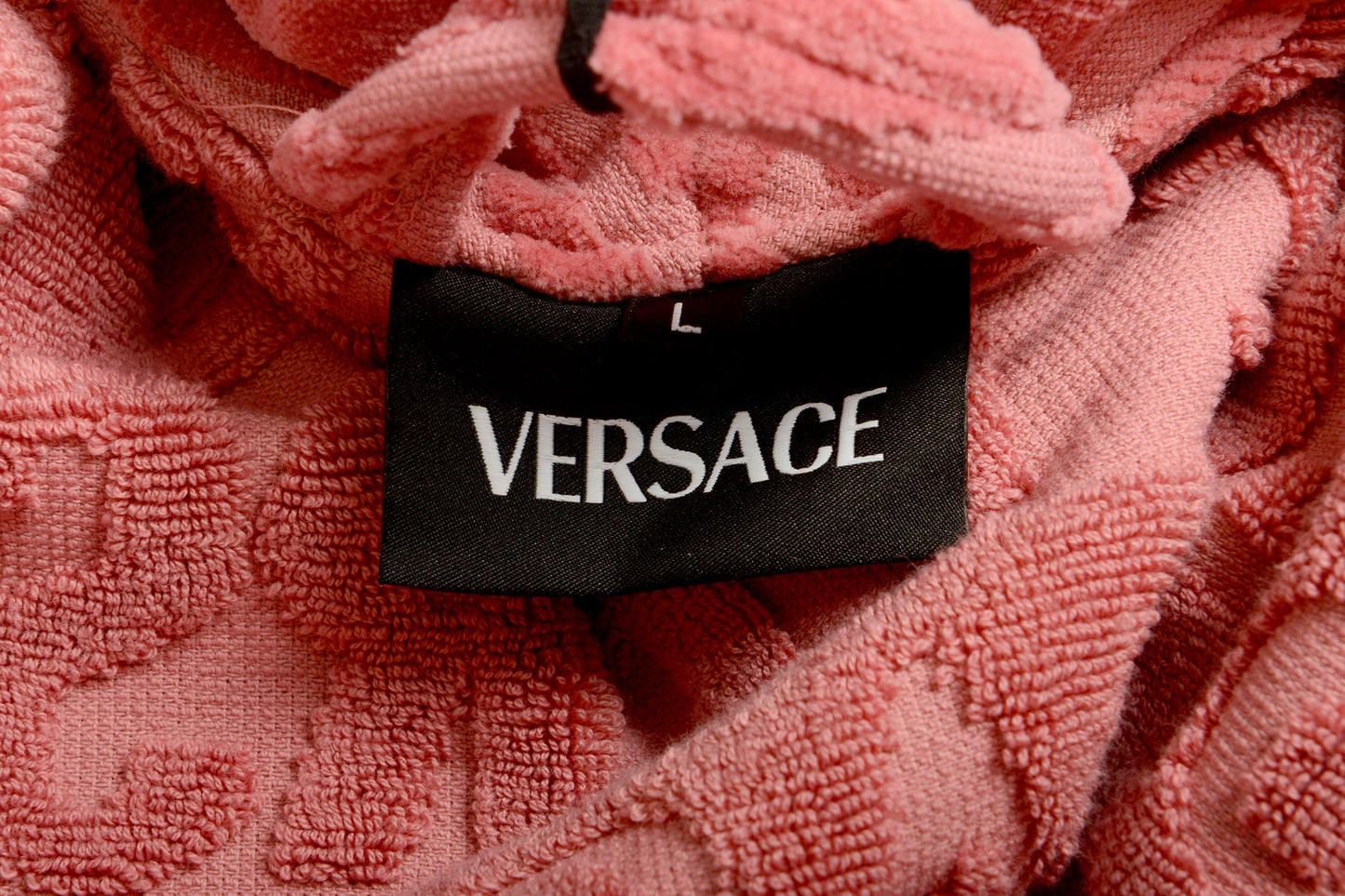 Versace Strawberry Jam "I Heart Baroque" 100% Cotton Belted Bathrobe Size L