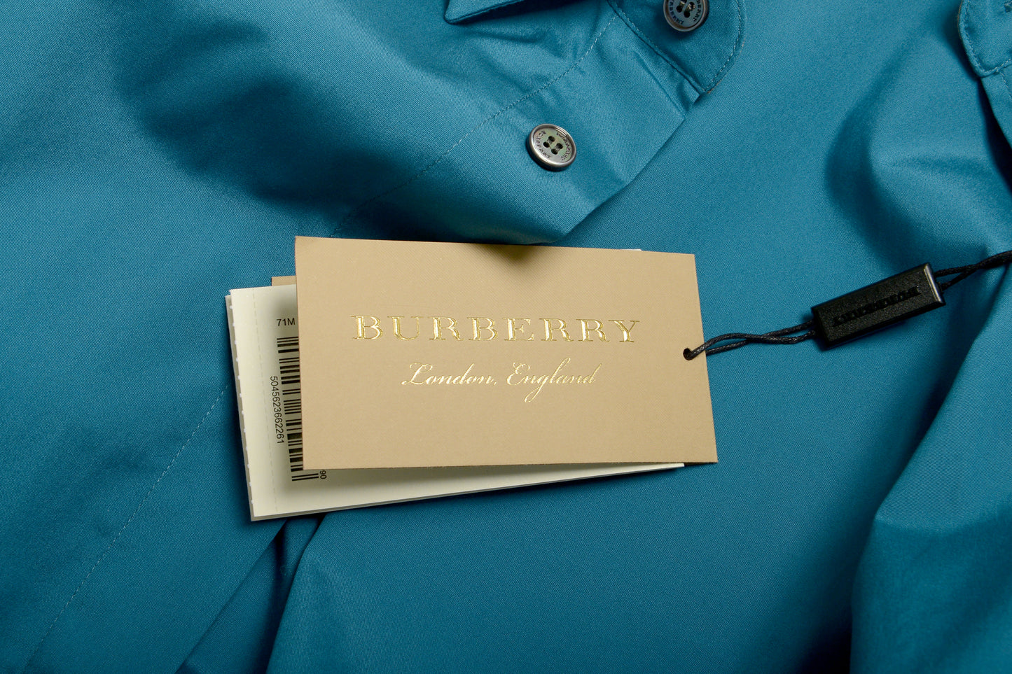 Burberry Men's "Cambridge 2" Teal Blue Long Sleeve Shirt US 2XL IT 56