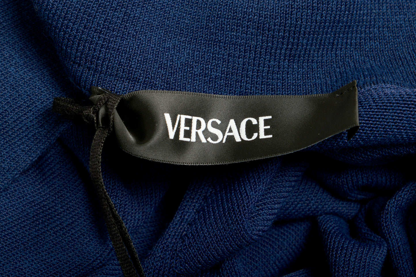 Versace Men's Blue Medusa Piquet Embroidery Knit L/S Polo Shirt US XL IT 54