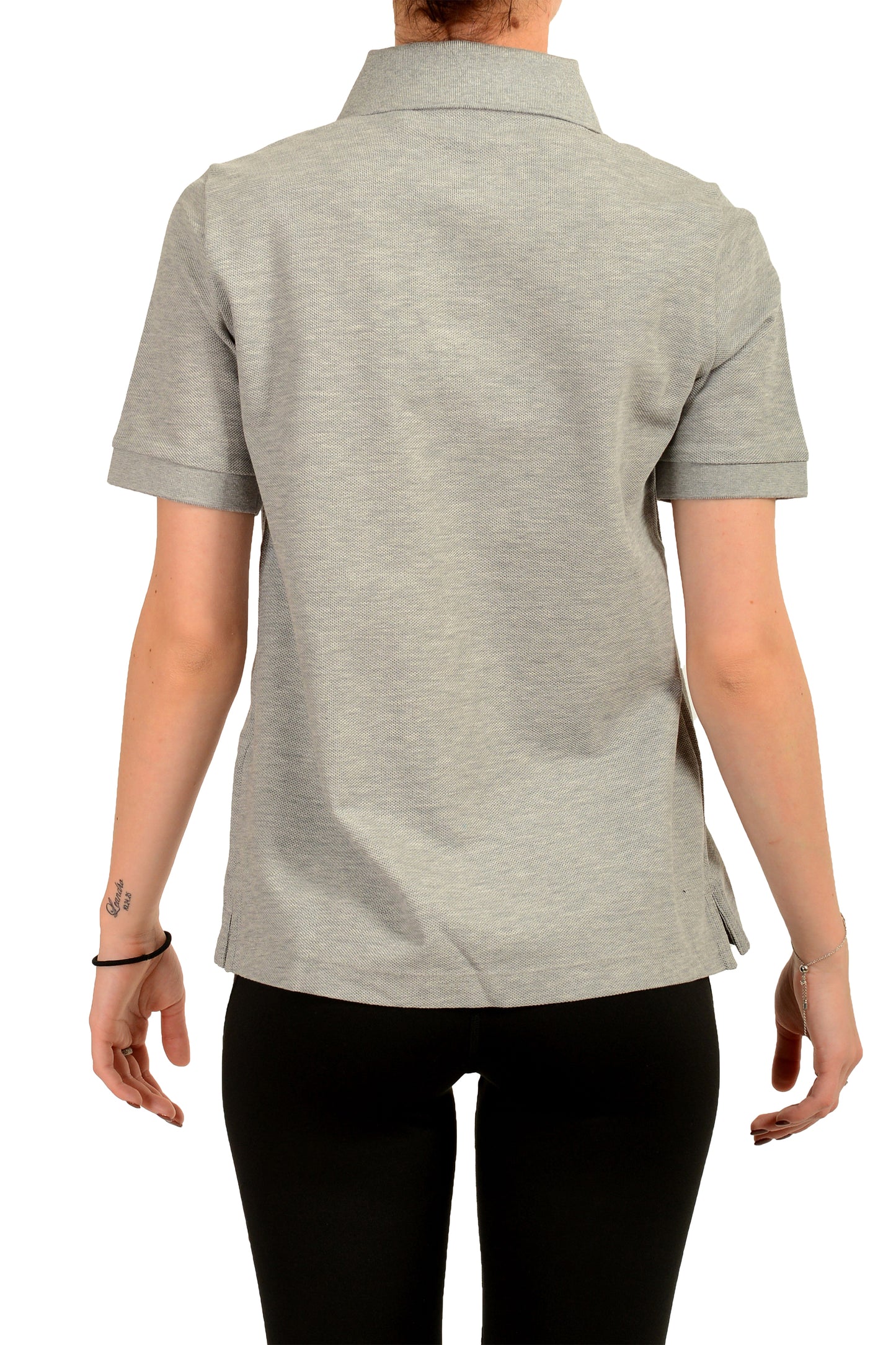 Burberry Women's "MALLECO" Gray Short Sleeve Polo Shirt US XS IT 38