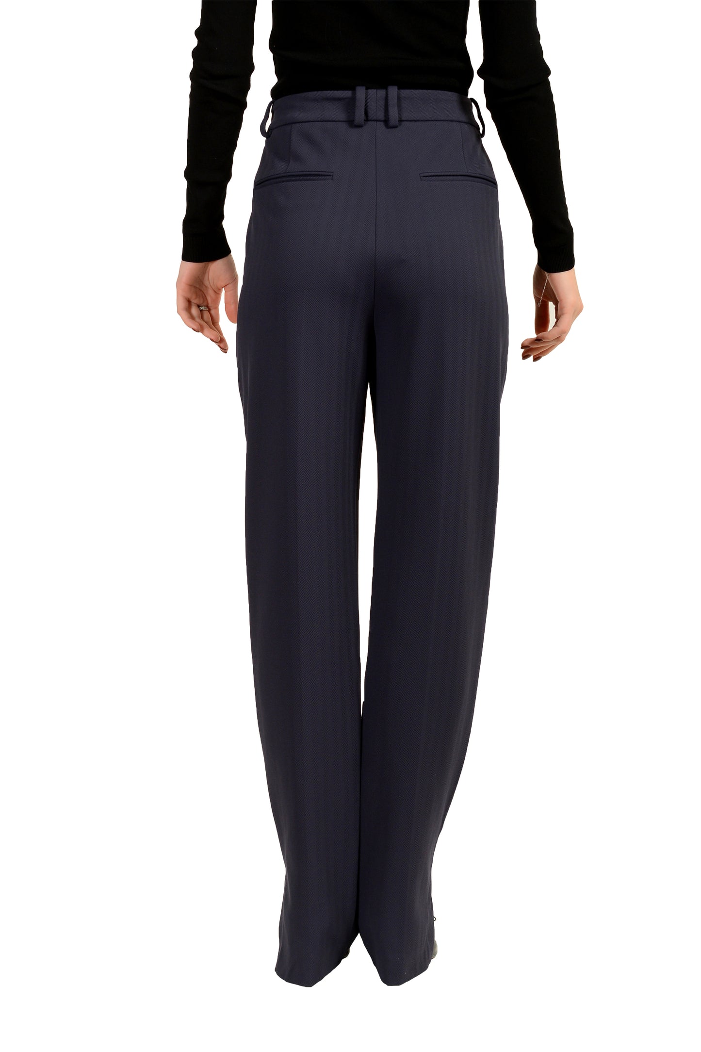 Hugo Boss Women's "Tanya_Long1" Navy Striped Straight Pants US 4 IT 40