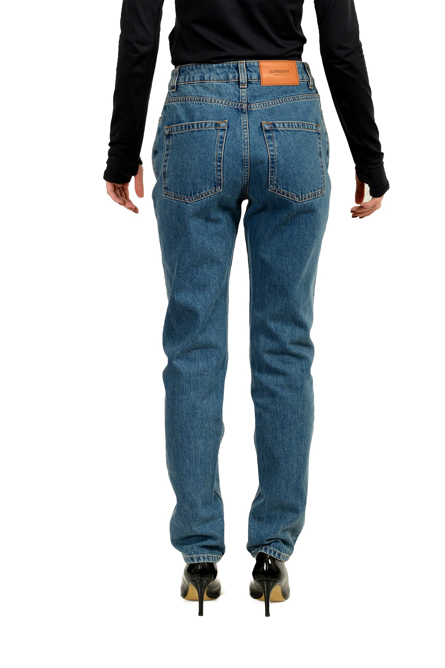 Burberry Women's "Balin" Classic Blue Straight Leg Jeans US 26 IT 40