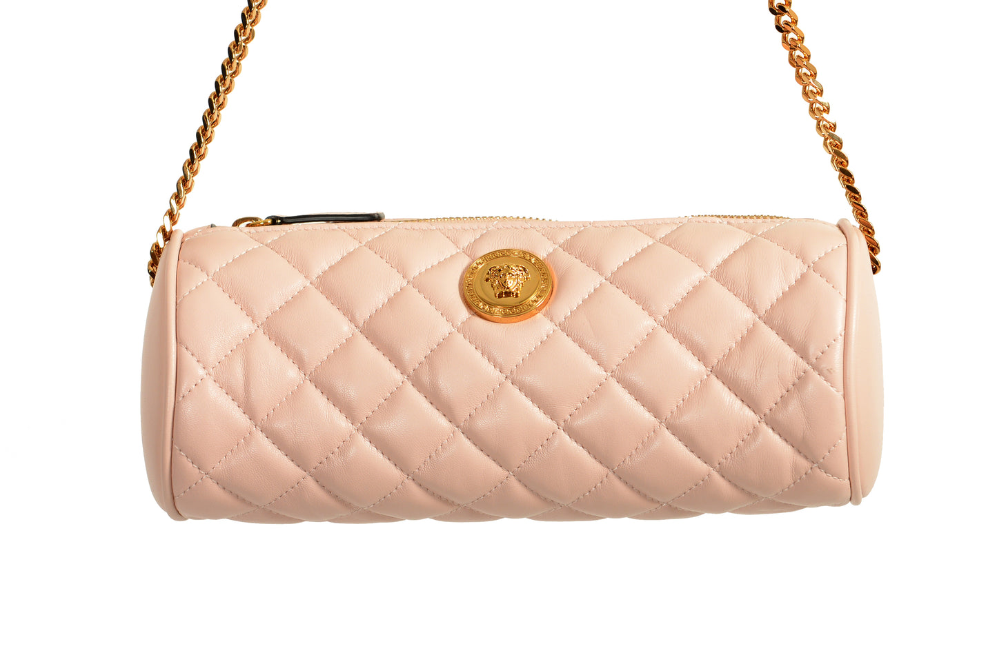 Versace Women's Leather Gold Medusa Quilted Shoulder Bag Handbag