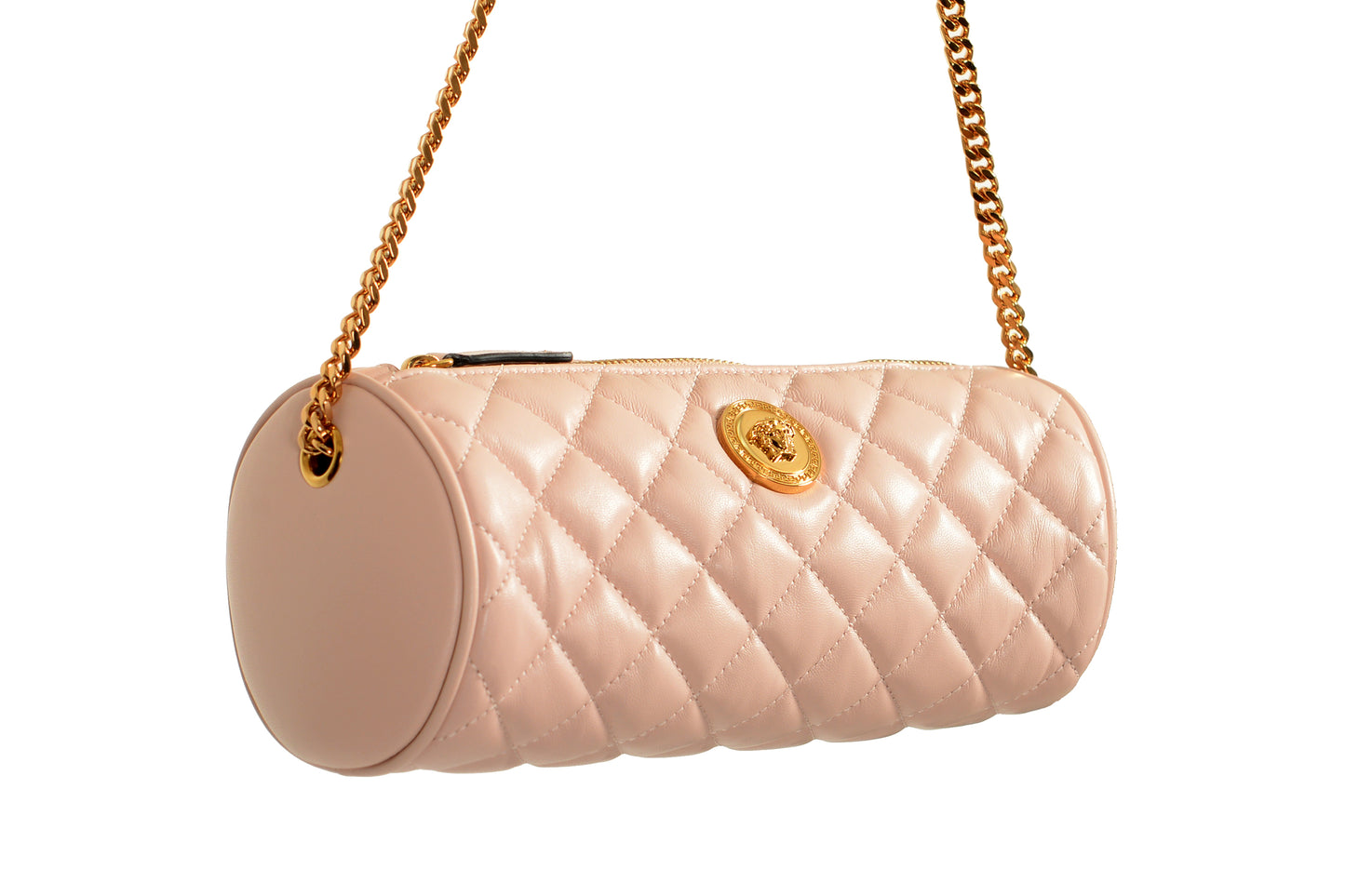 Versace Women's Leather Gold Medusa Quilted Shoulder Bag Handbag