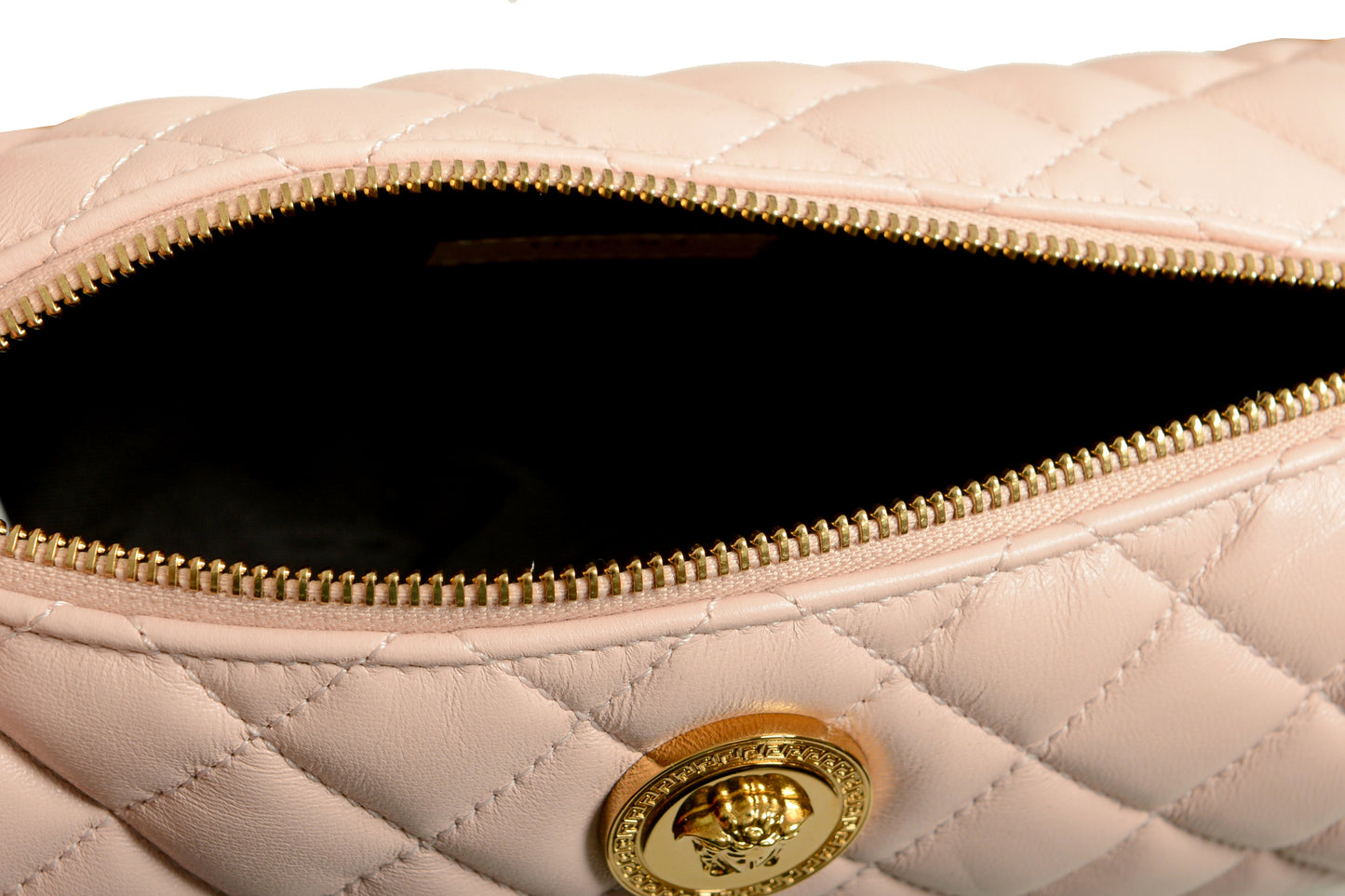 Versace Women's Leather Gold Medusa Quilted Shoulder Bag Handbag