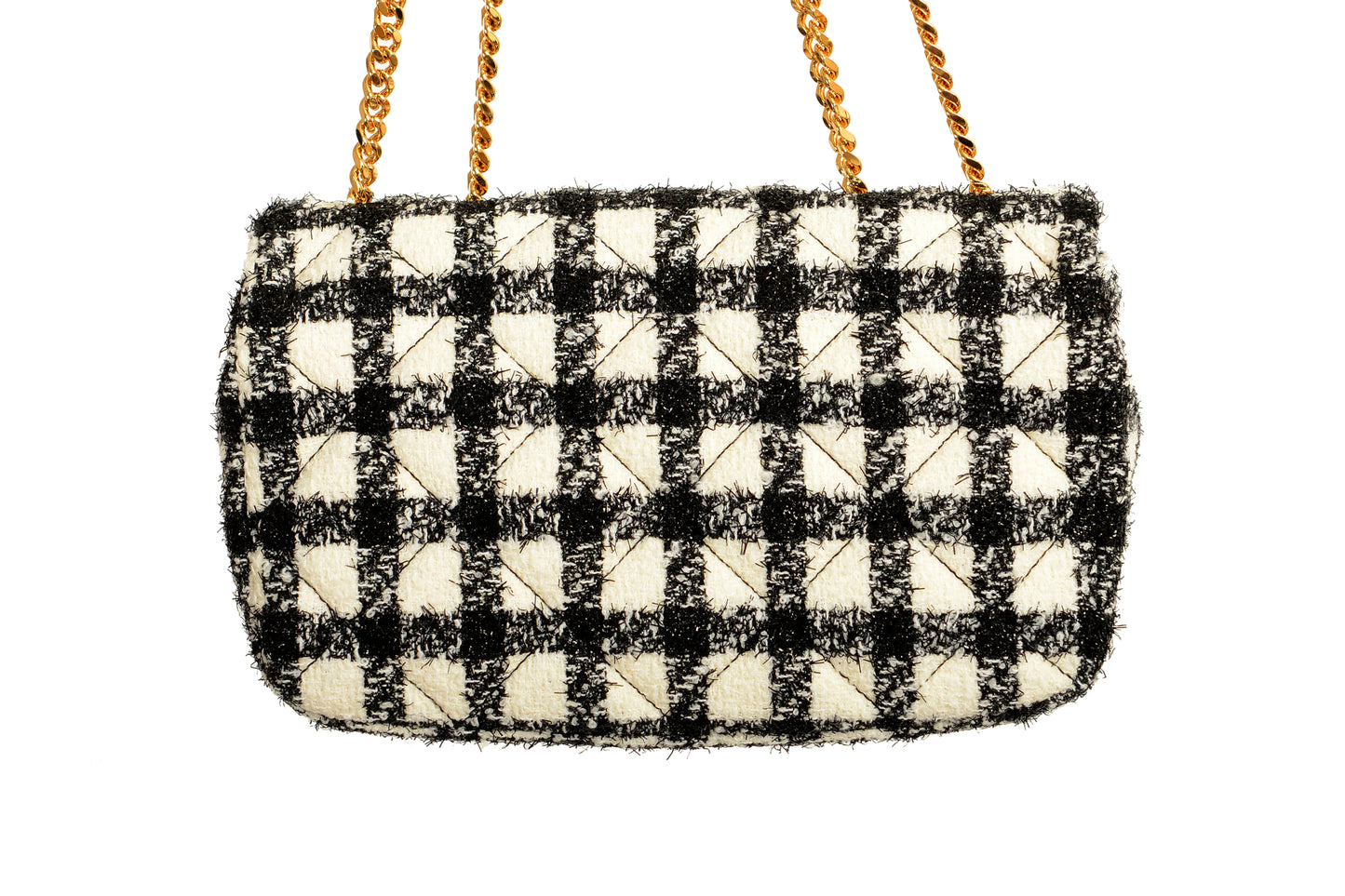 Versace Women's Wool Lurex Jacquard Gold Medusa Quilted Handbag Shoulder Bag