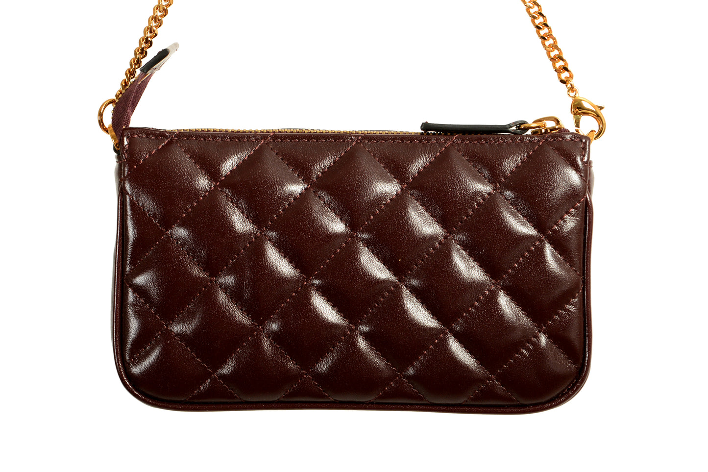 Versace Women's Plum Gold Medusa Quilted Small Handbag Shoulder Bag